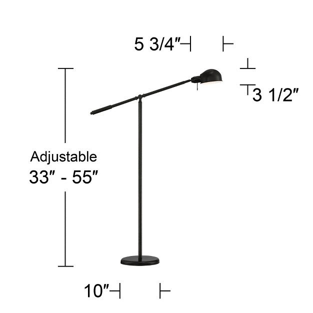 Tall Dark Bronze Metal Adjustable Boom Arm Dome Head For Living Room Reading Bedroom