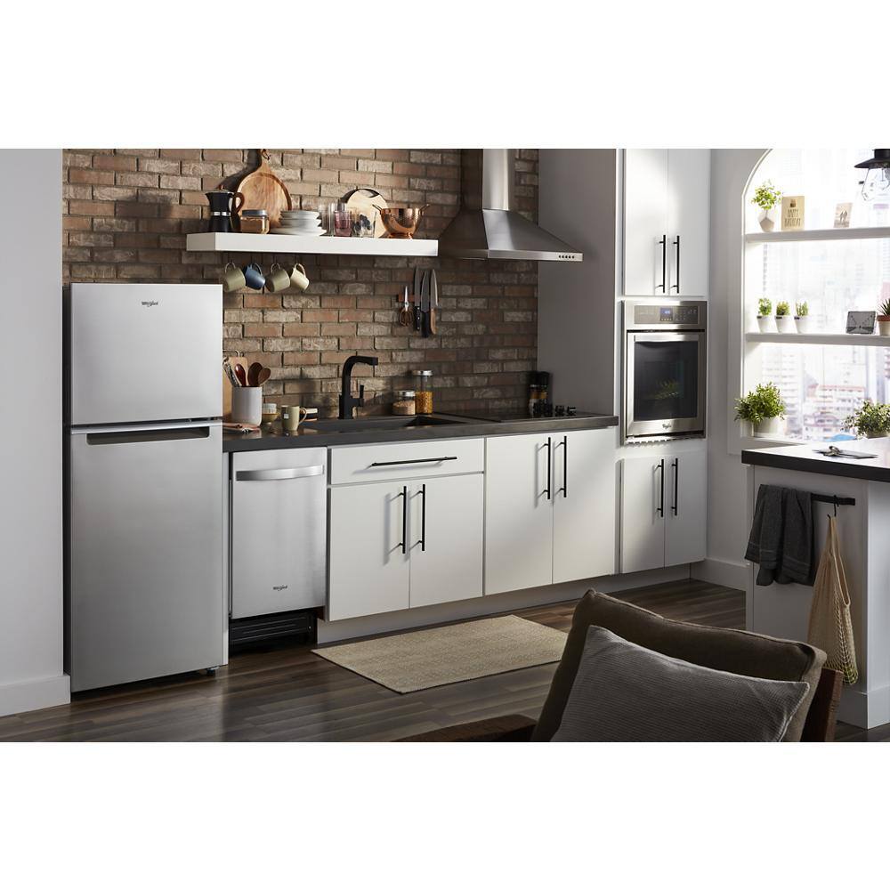 Whirlpool 24 in. 11.6 cu. ft. Top Freezer Refrigerator in Fingerprint Resistant Stainless Finish Counter Depth WRT112CZJZ