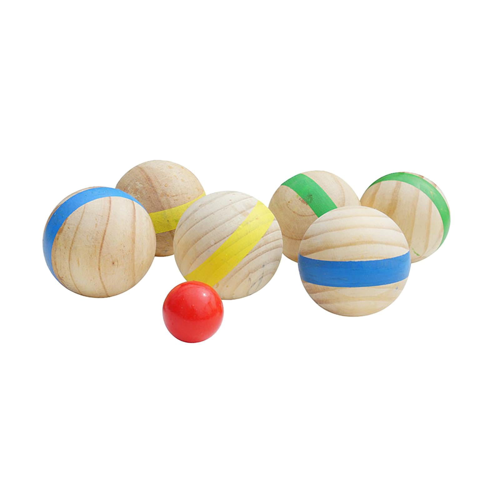 7Pcs Bocce Balls set sports Playground Balls Playground Equipment Grass Accessories wooden games Funny Outdoor Balls for Yard Lawn Adults Kids