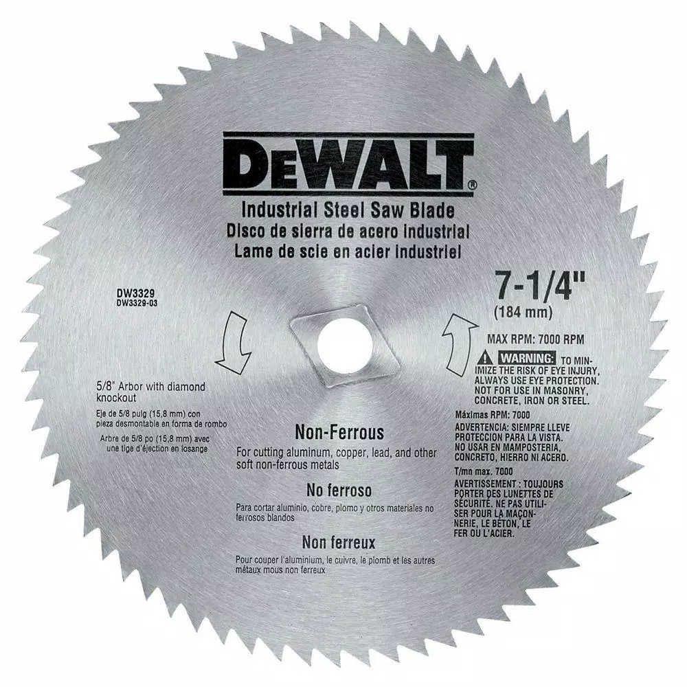 DEWALT 7-1/4 in. 68-Teeth Steel Non-Ferrous Steel Saw Blade and#8211; XDC Depot