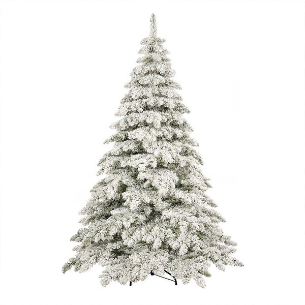 7.5Foot Artificial Christmas Tree with 400 LED Lights and Snow Flocked Branches