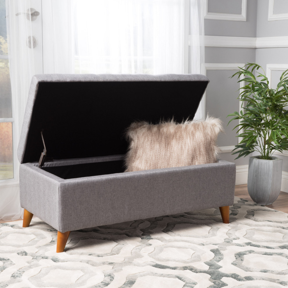 GDF Studio Katherine Tufted Fabric Storage Ottoman   Midcentury   Footstools And Ottomans   by GDFStudio  Houzz