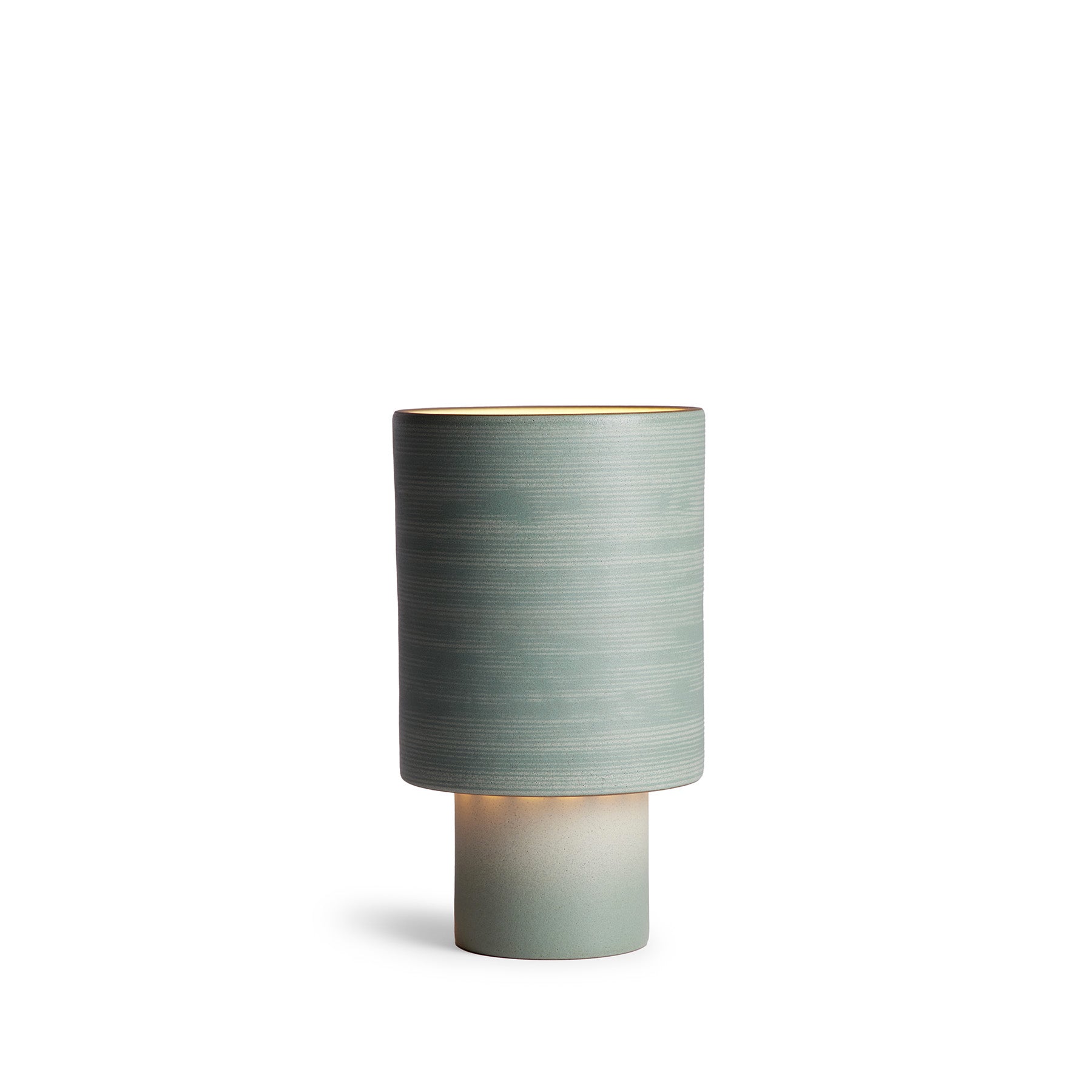 Small Table Lamp in Oat and Penny Green – Subtle Elegance with a Touch of Nature