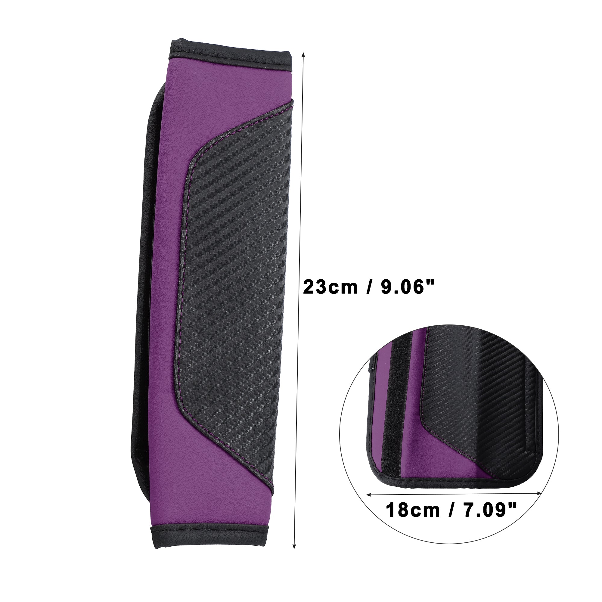 Unique Bargains 1 Pc Black Purple Car Seat Belt Cover Universal Carbon Fiber Leather Auto Seat Belt Covers