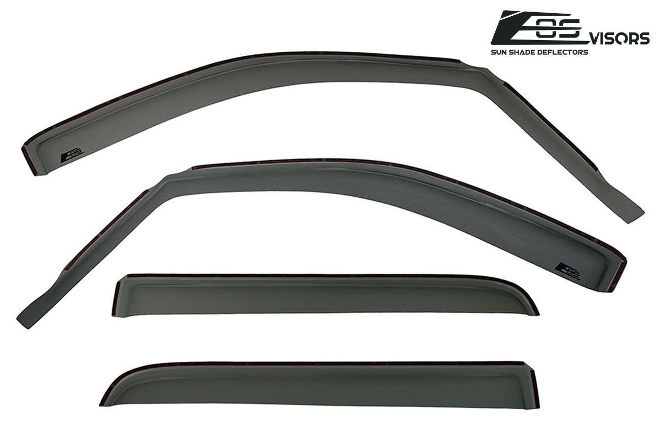 Extreme Online Store EOS Visors in-Channel Style Side Vents Rain Guard Window Deflectors for 2004-2008 Ford F-150 Crew Cab Models