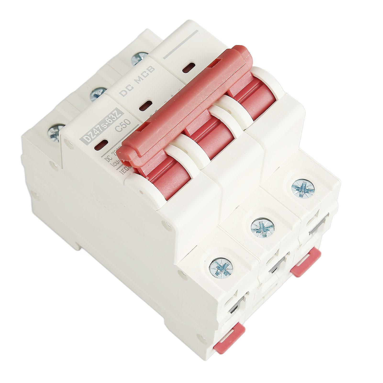 3P Direct Current Circuit Breaker Practical Small Circuit Breaker for Solar Photovoltaic System DC750V 50A