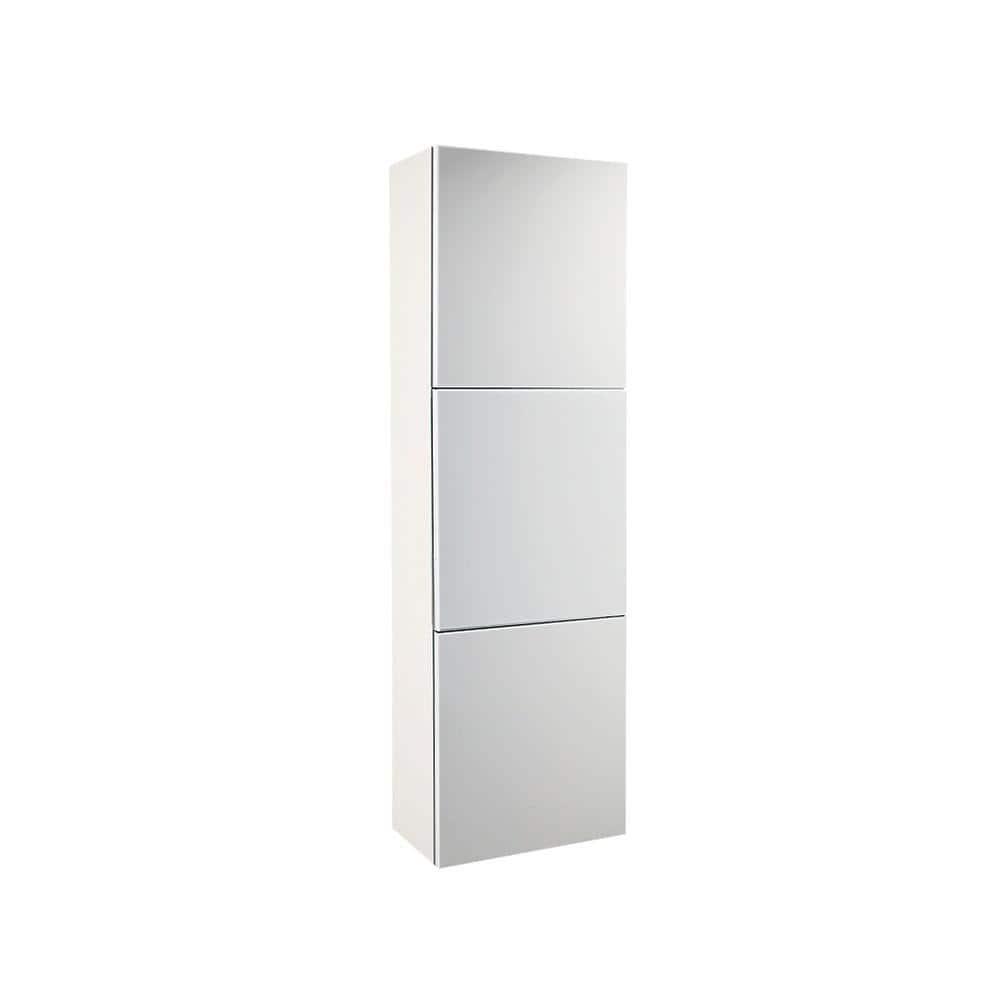 Fresca 1734 in W x 59 in H x 12 in D 3Door Bathroom Linen Storage Cabinet in White