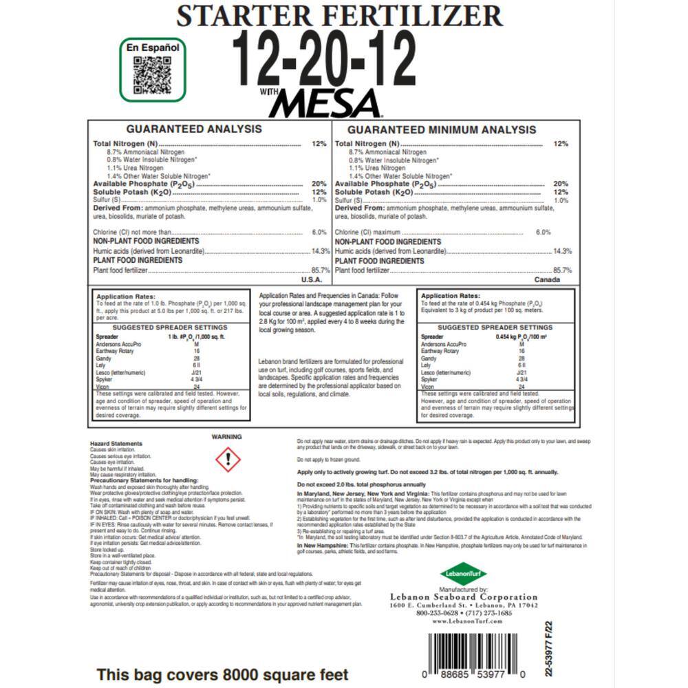 E-BLEND 40 lbs. Restoration Starter Fertilizer 12-20-12 Covers up to 8000 sq. ft. 2254008