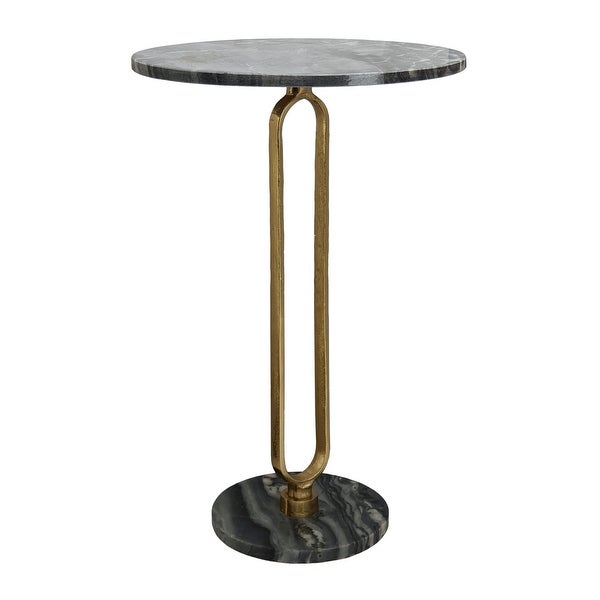 AandB Home Alexus Oval Steam Marble Table - Black/Gold