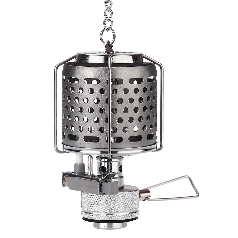 Mini Portable Camping Lantern Gas Light Tent Lamp Torch Hanging Metal Lamp-chimney Butane 80lux No.209019