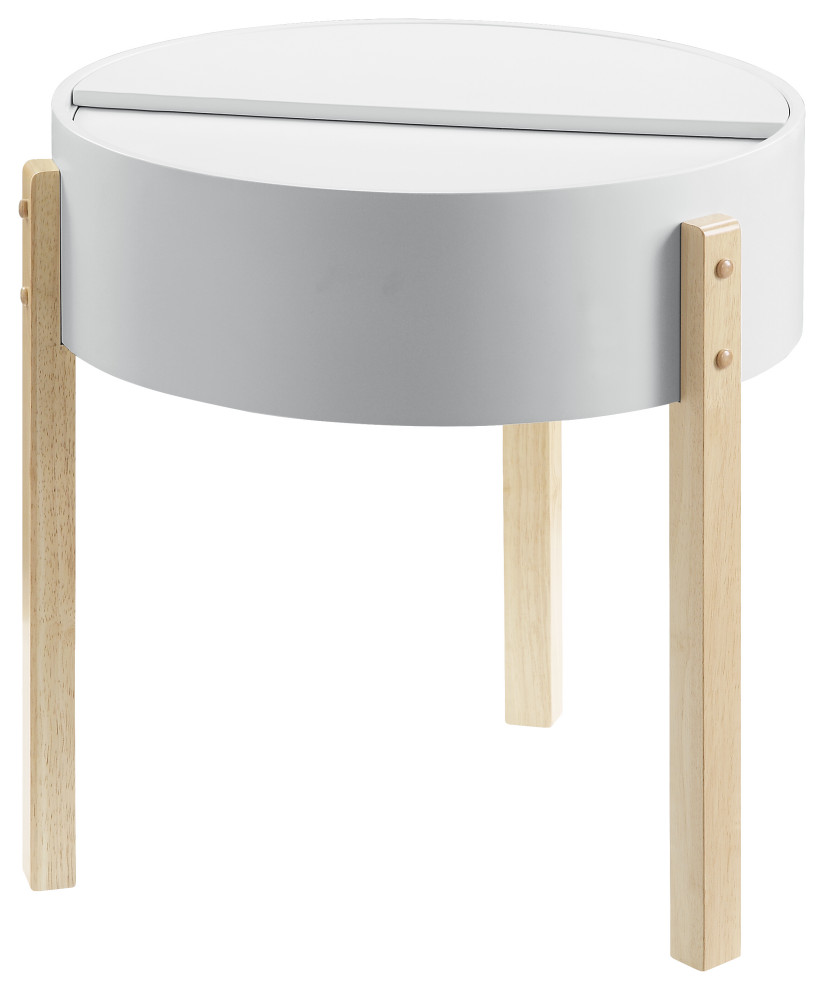 Bodfish End Table  White and Natural   Scandinavian   Side Tables And End Tables   by Acme Furniture  Houzz