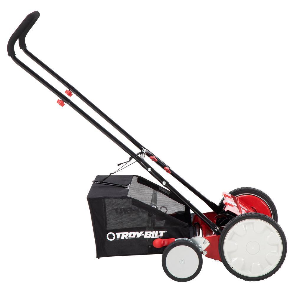 Troy-Bilt 18 in. Manual Walk Behind Reel Lawn Mower with Grass Catcher TB18R