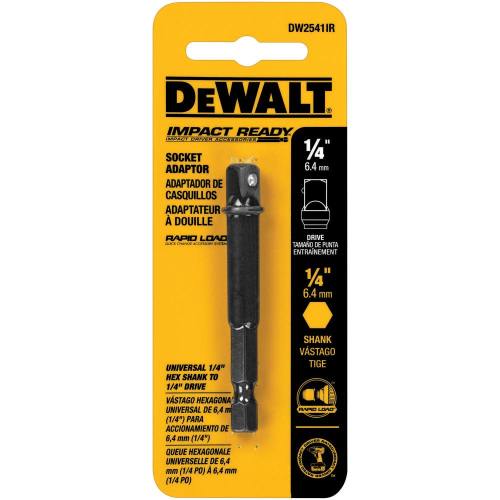 DEWALT 1/4 In. Hex Shank to 1/4 In. Socket Adapter DW2541IR from DEWALT