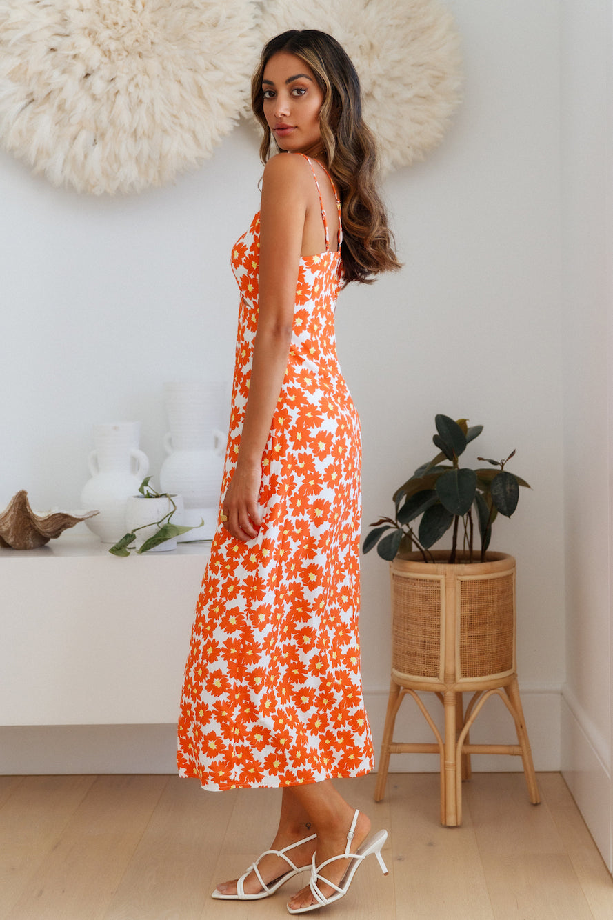 Marmalade Eyes Midi Dress Orange