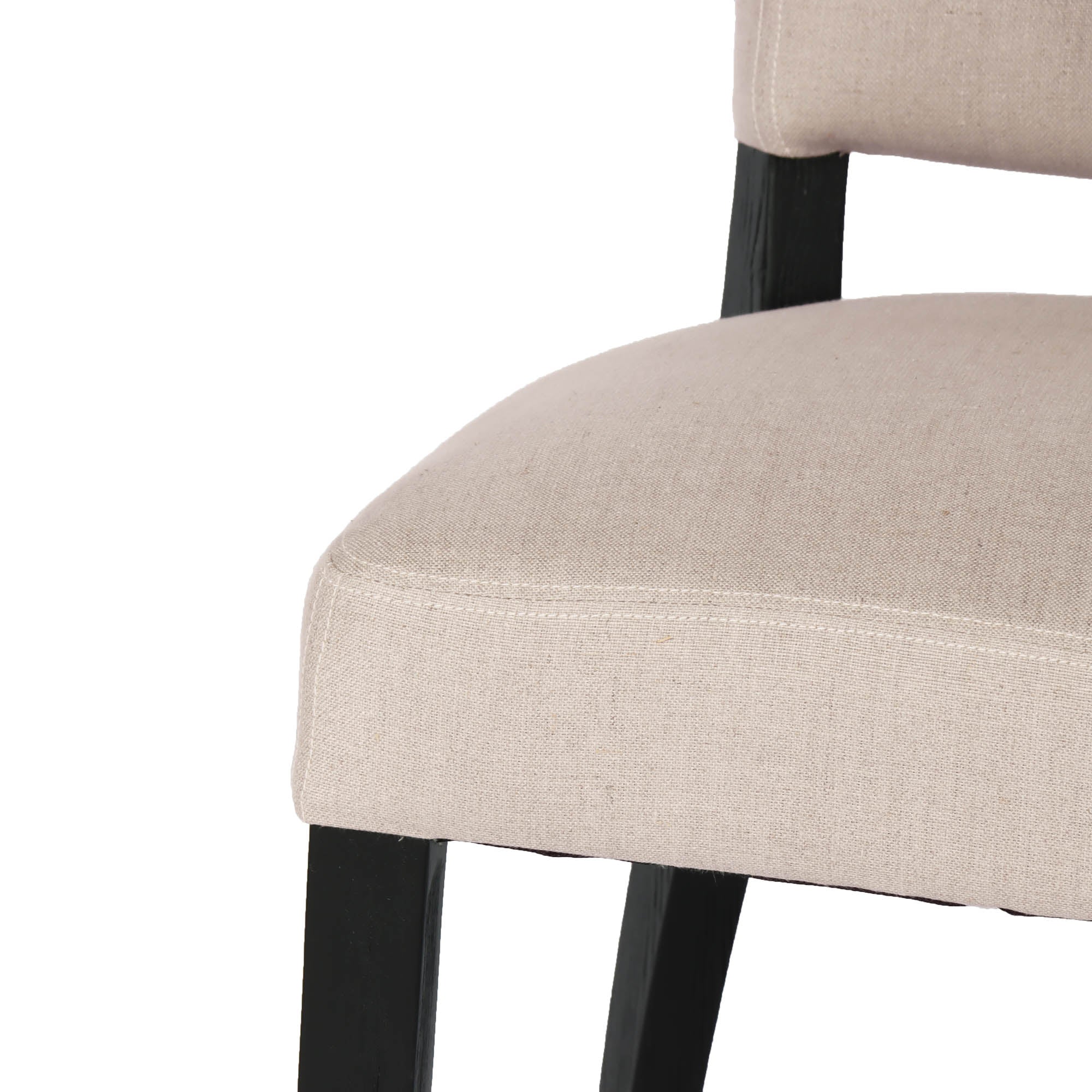 Luther Dining Chair - Light Linen/Black Legs