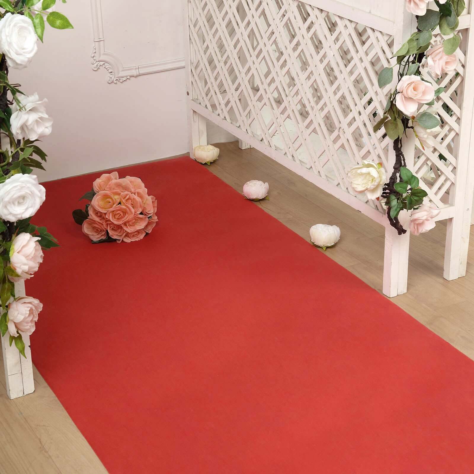 Hollywood Red Carpet Runner for Party, Red Rayon Wedding Aisle Runner 3ftx100ft