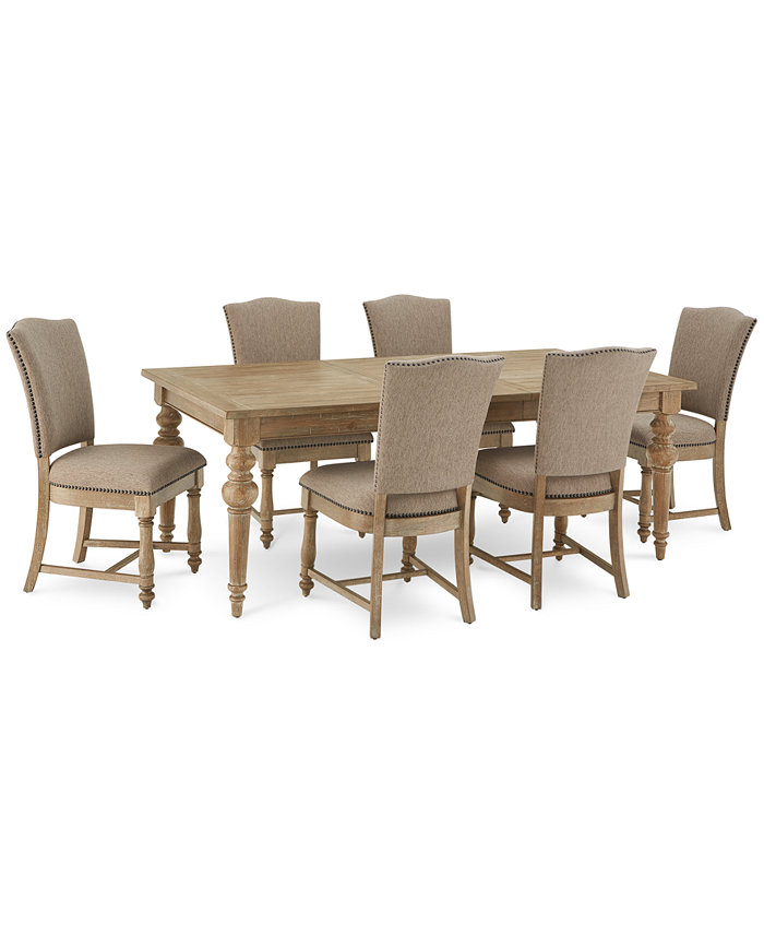 Furniture Sonora 7-pc. Dining Set (Rectangular Expandable Table + 6 Upholstered Side Chairs)