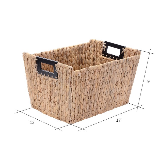 Hastings Home Rectangular Handmade Wicker Baskets Natural Set Of 2