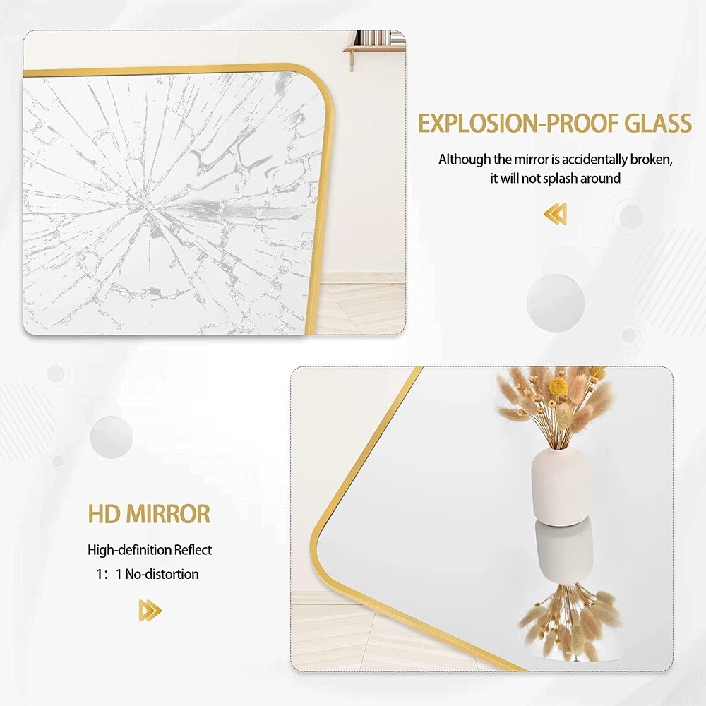 64 x 21 Full Length Floor Mirror with Rounded Corners