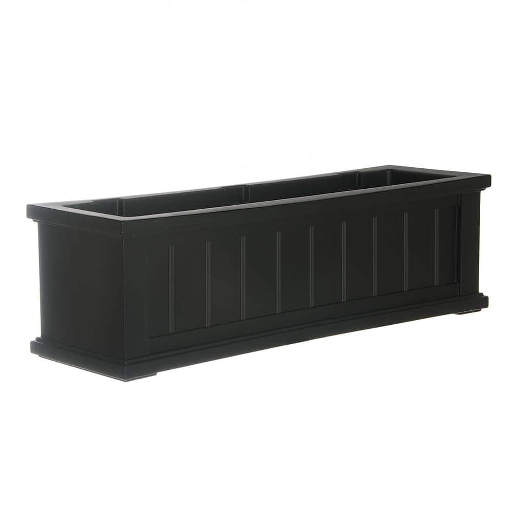 Mayne Cape Cod 36 in. x 11 in. Self-Watering Black Polyethylene Window Box 4840-B