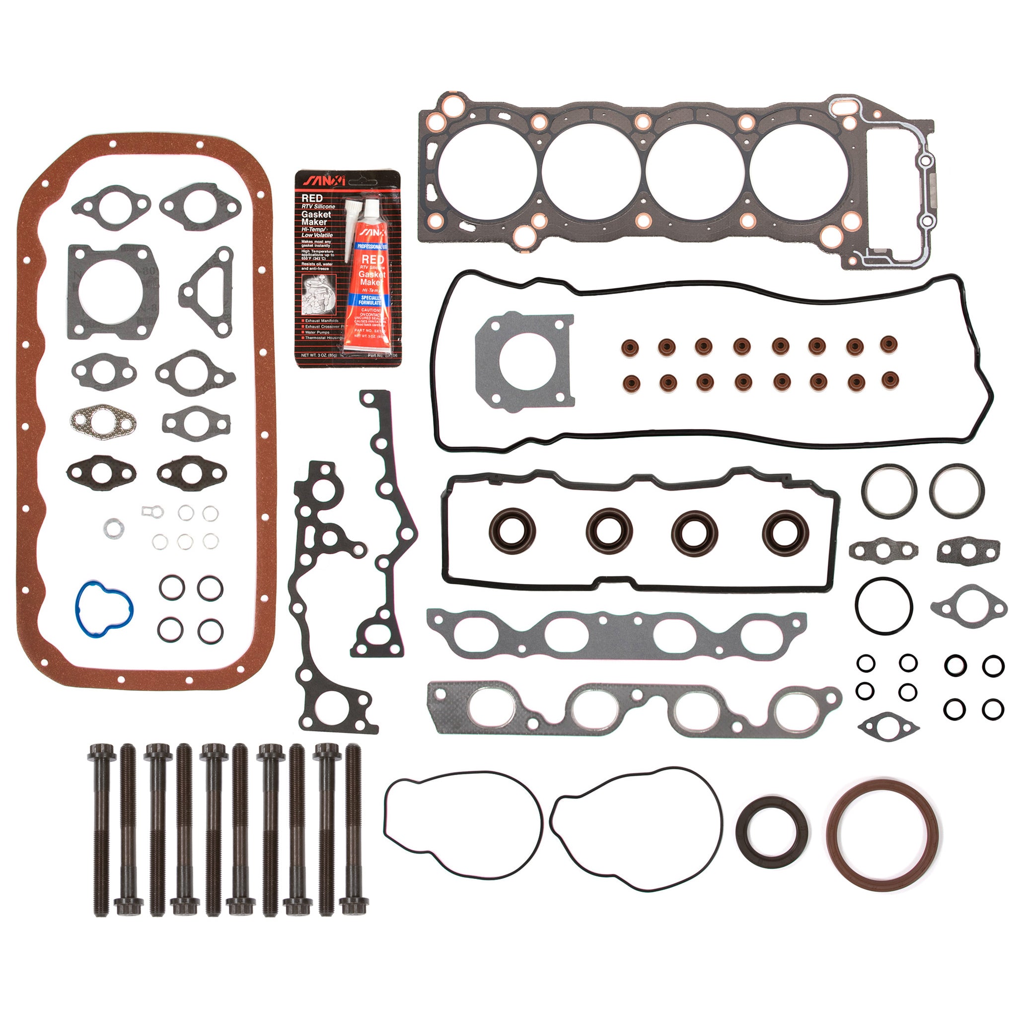 Evergreen FSHB2019 Full Gasket Set Head Bolts Fit 94-97 Toyota Previa Supercharged 2TZFE 2TZFZE