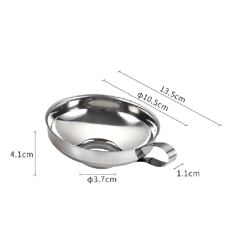 Large Wide Mouth Stainless Steel Canning Jar Coffee Bean Funnel with Handle for Kitchen Use Camping Outdoor Accessories