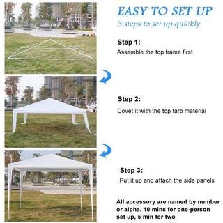 10 ft. x10 ft. Outdoor Gazebo Canopy Camping Shelter Tent in White ST623A-229