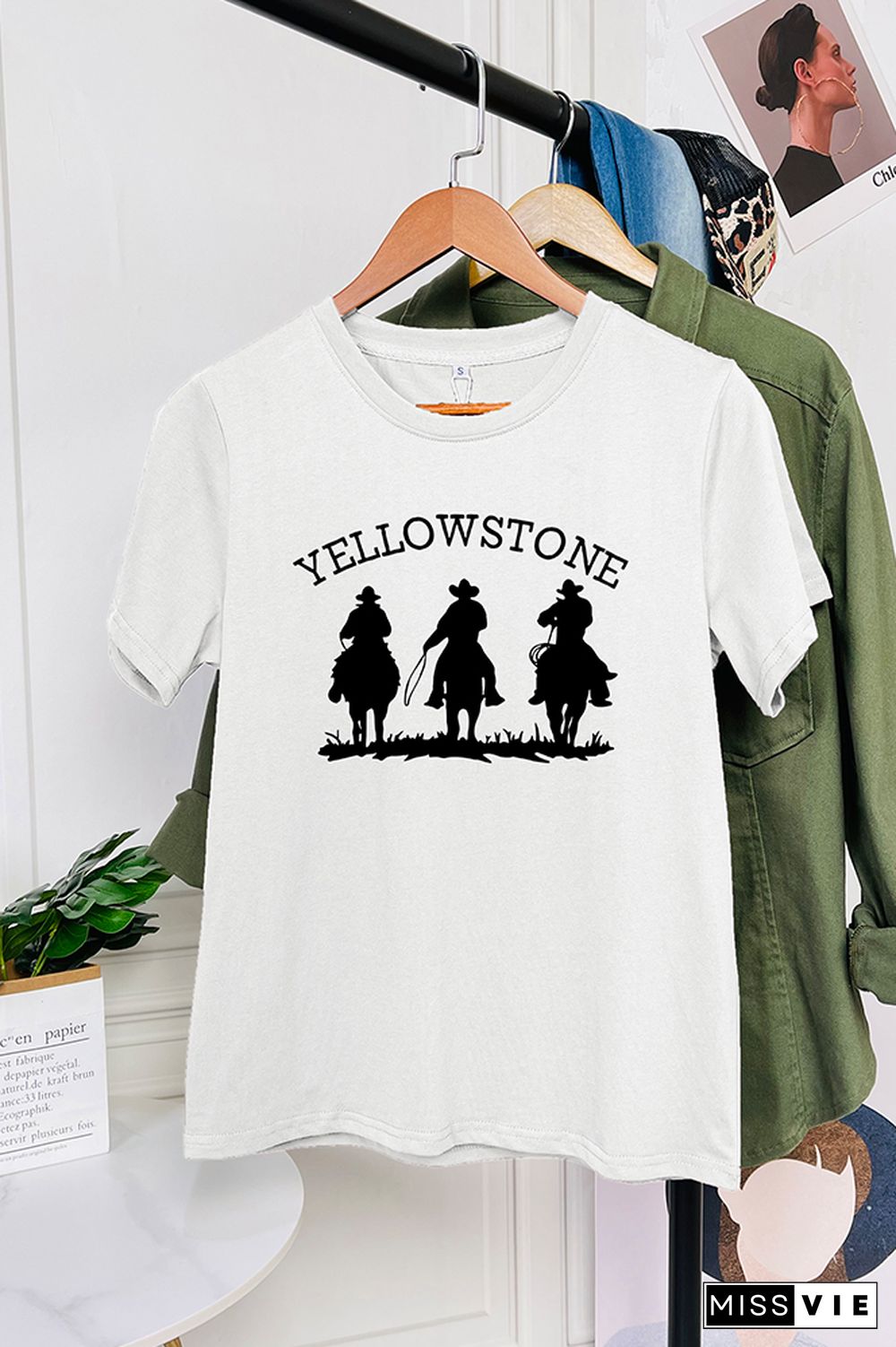 Yellowstone Cowboy Printed Short Sleeve Graphic Tee Wholesale