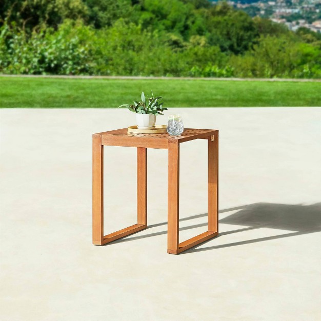 Eucalyptus Wood Outdoor Cocktail Table Natural Alaterre Furniture