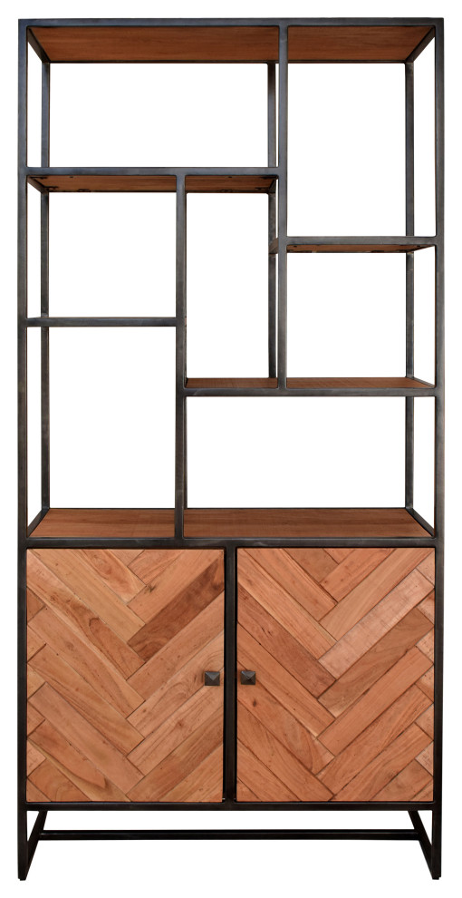 Elk Home Briscoe Bookcase  ampShelf H0805 7438  Natural Stain   Industrial   Bookcases   by ELK Group International  Houzz