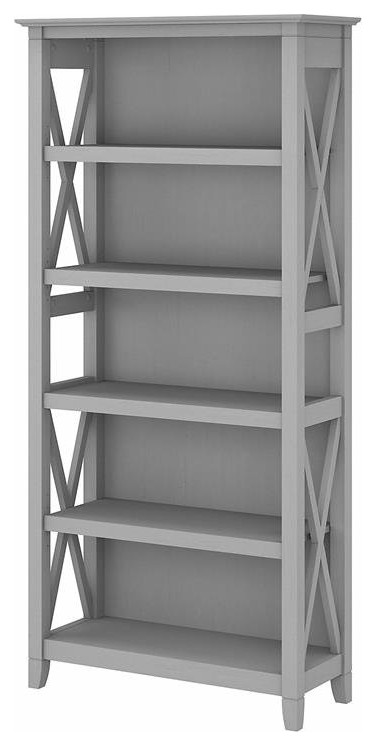 Key West Tall 5 Shelf Bookcase in Cape Cod Gray   Engineered Wood   Rustic   Bookcases   by Homesquare  Houzz