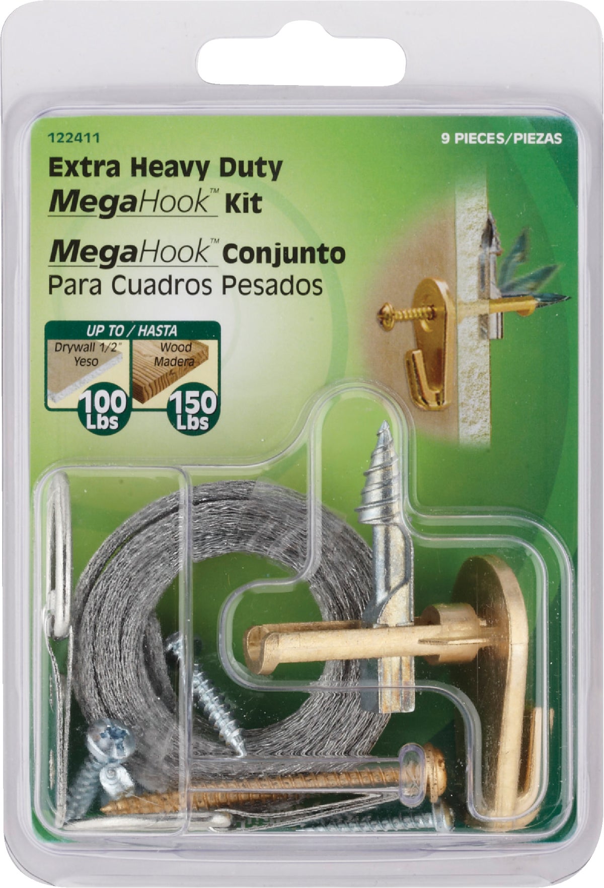 Hillman Anchor Wire Wallbiter MegaHook Picture Hanging Kit 75 Lb