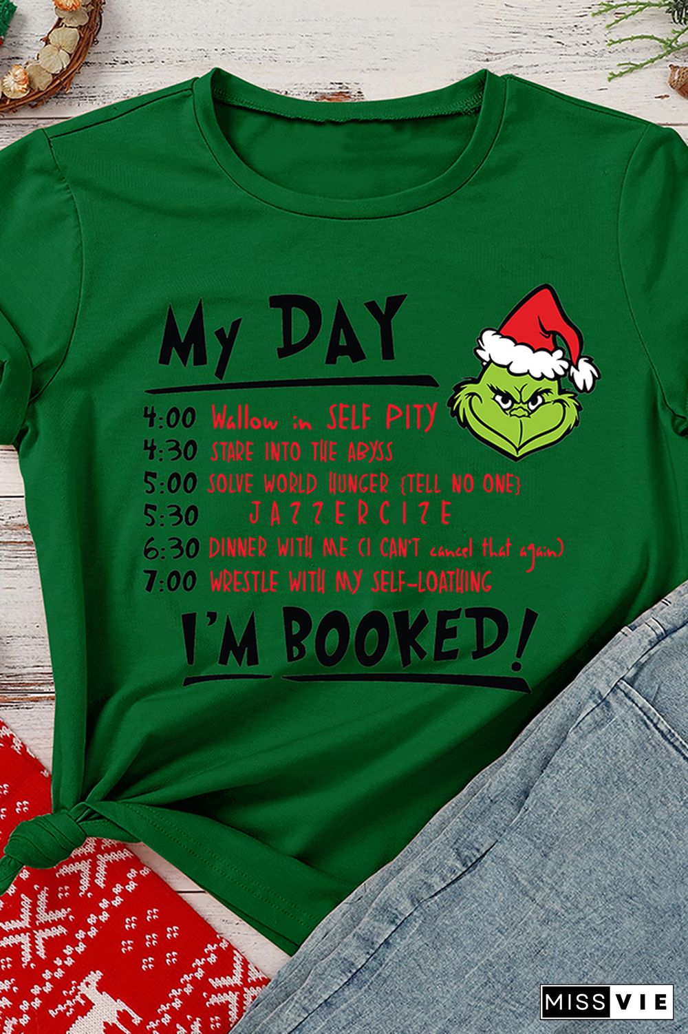 Grinch Christmas Graphic Tees for Women Wholesale Short Sleeve T shirts Top