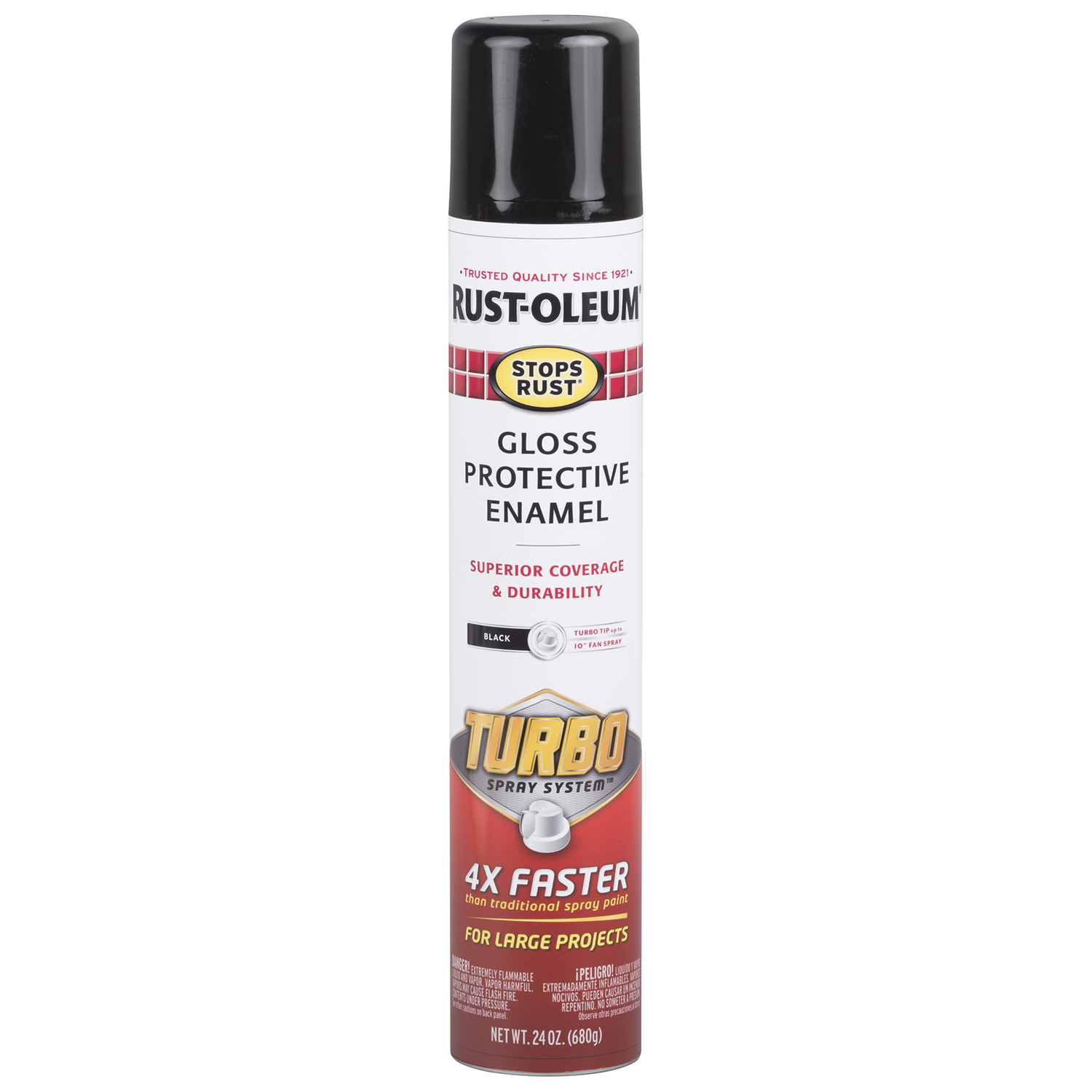 Rust-Oleum Stops Rust Turbo Spray System Gloss Black Protective Enamel Spray Paint 24 oz