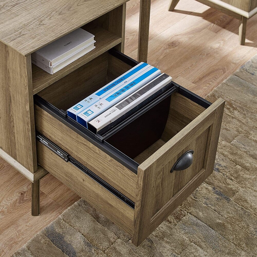 Caffoz Wooden Home Office File Cabinet with Fully Extended Drawer