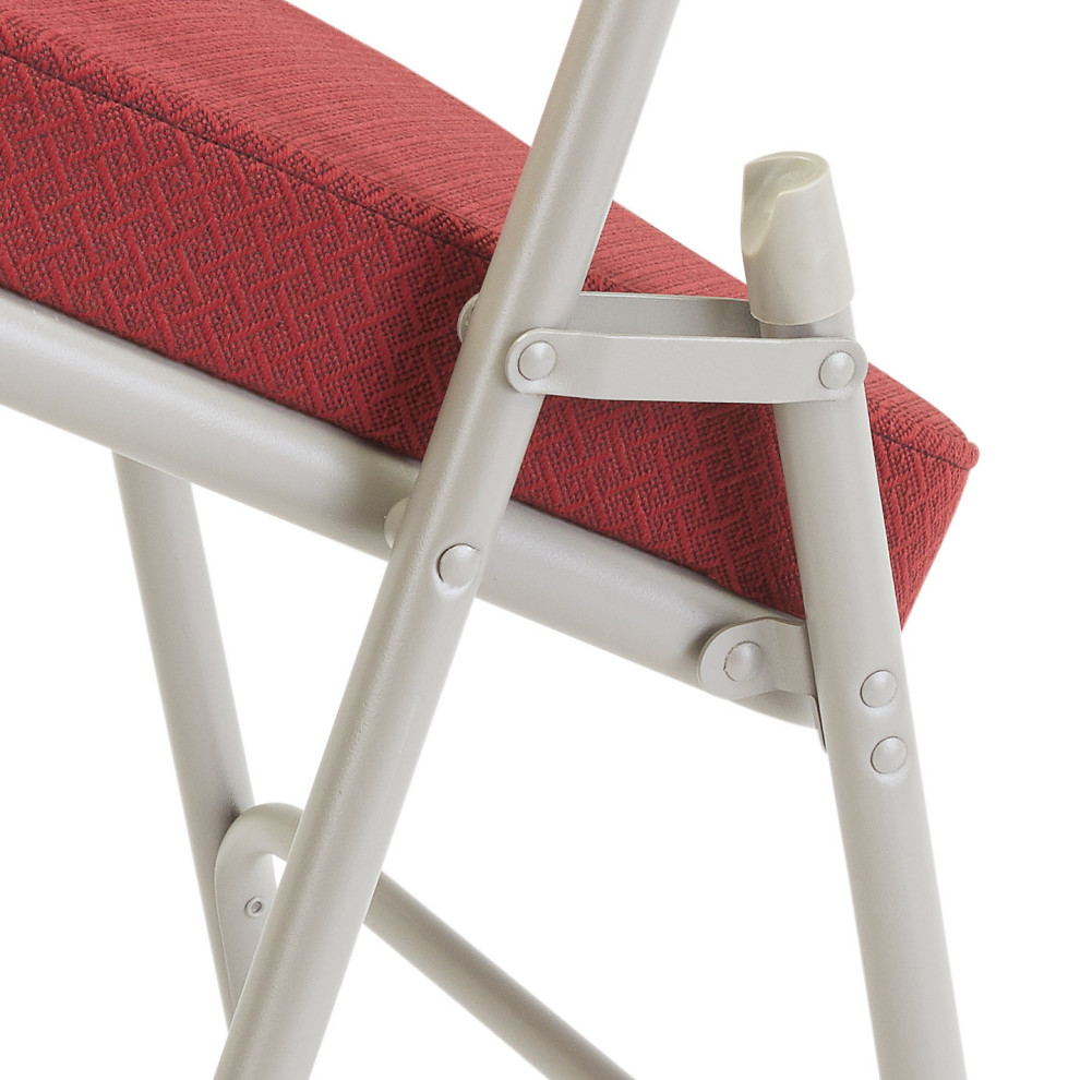 NPS 3200 2 quotFabric Upholstered Double Hinge Folding Chair  Set of 2   Contemporary   Folding Chairs And Stools   by National Public Seating  Houzz