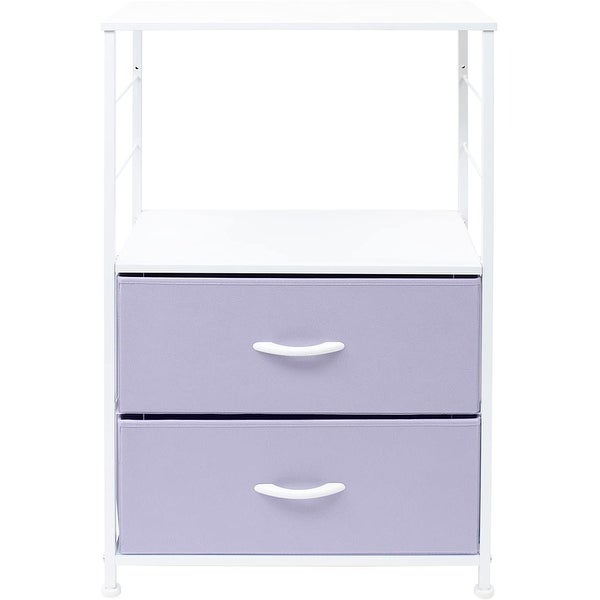 Nightstand 2-Drawer Shelf Storage - Bedside Furniture End Table Chest - - 34483811