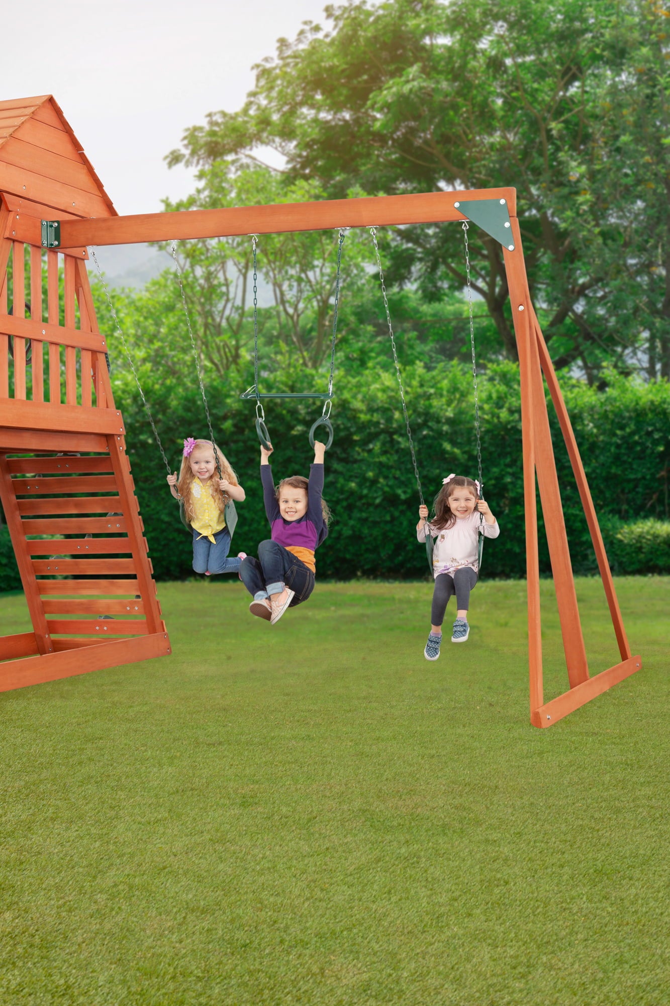 Cedar Chalet Wooden Swingset