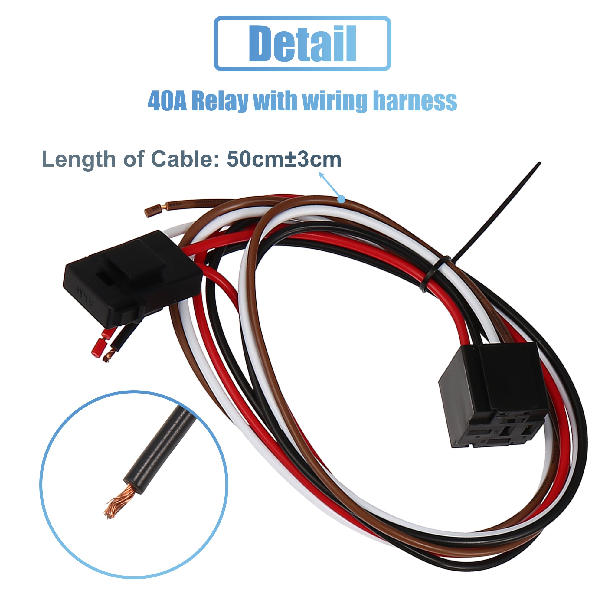 Electric Fan Relay Kit with 185'F on-175'F off Thread-In Probe 40A Radiator Electric Cooling Fan Wiring Kit 1 Set