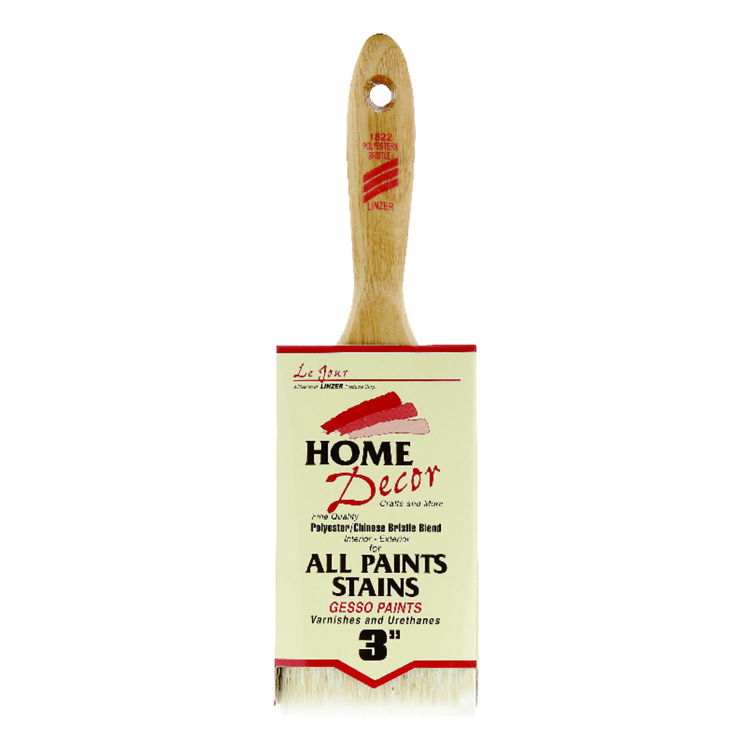 Linzer Home Decor 3 in. Flat Paint Brush