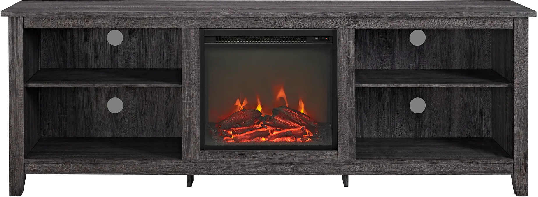 Charcoal 70 Inch Rustic Fireplace TV Stand