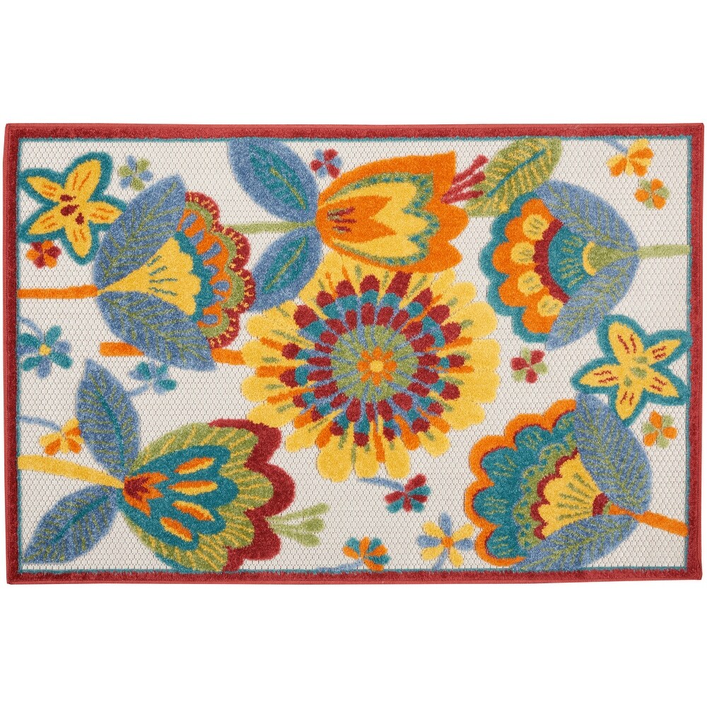 Nourison Aloha Scandinavian Floral Indoor/Outdoor Area Rug