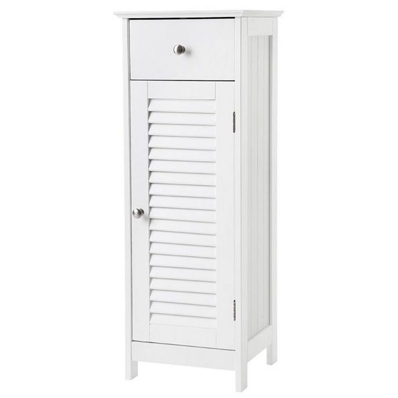 BreeBe White Narrow Floor Standing Cabinet for Bathroom