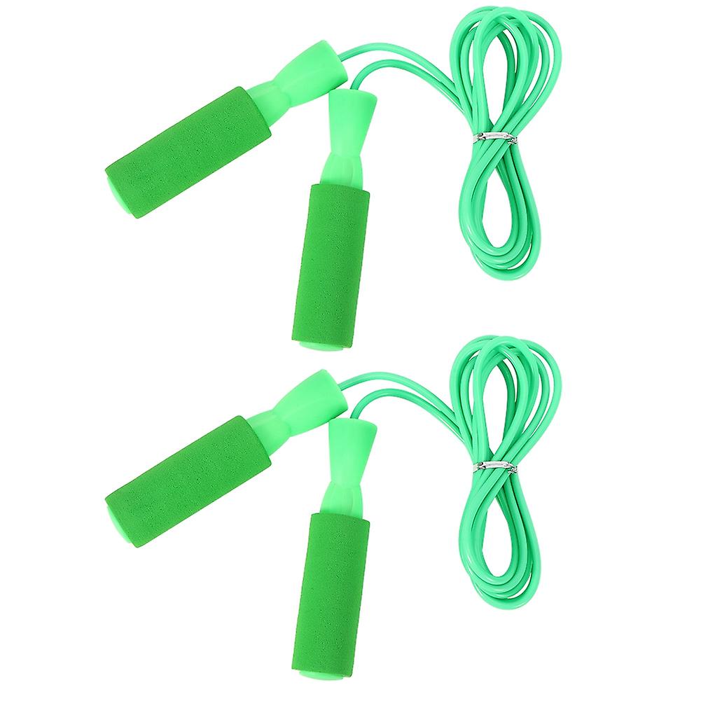 2pcs Adjustable Speed Skipping Rope Fitness Exercise Training Tools For Adult Studentsgreen