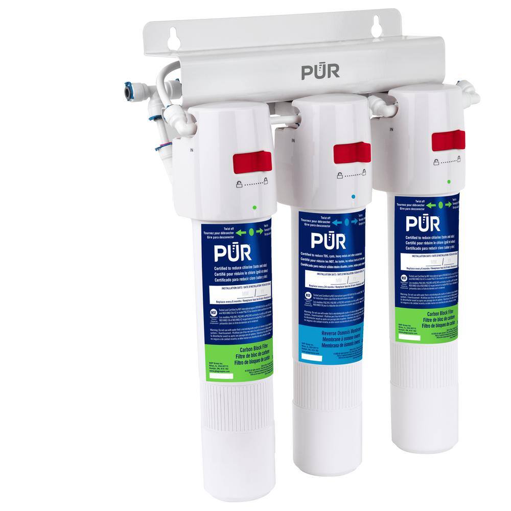 PUR 3-Stage Quick Connect 20.3 GPD Reverse Osmosis Water Filtration System with Faucet PQC3RO