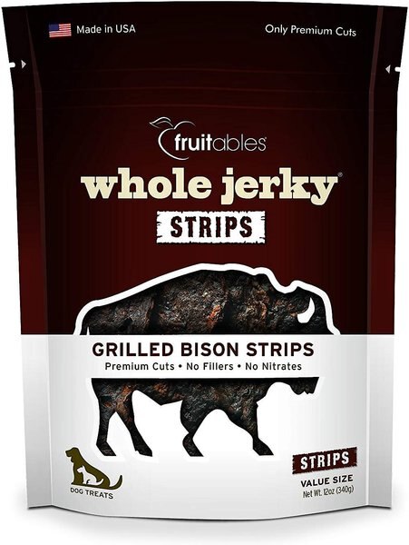 Fruitables Whole Jerky Grilled Bison Strips Dog Treats