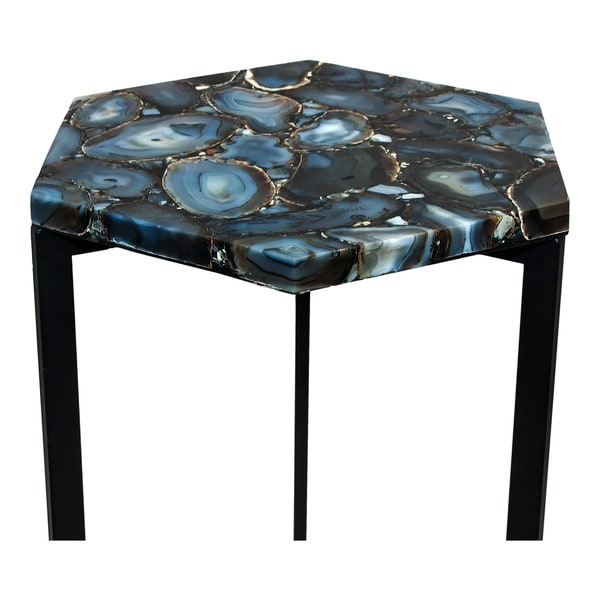 Aurelle Home Black Contemporary Natural Top Accent Table