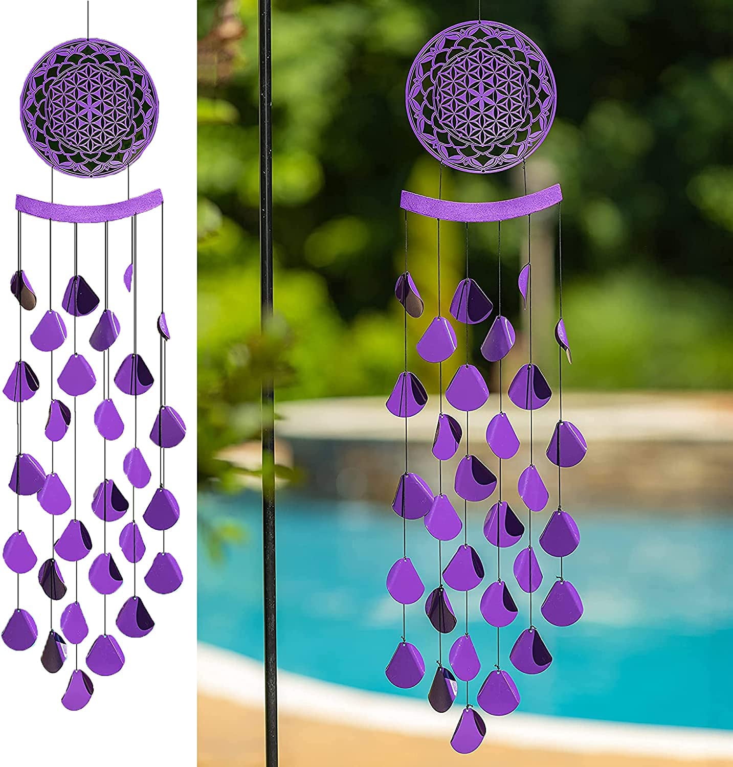 VP Home Shimmering Mandala Outdoor Garden Decor Wind Chime