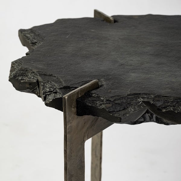 Shale I Black Slate Side Table