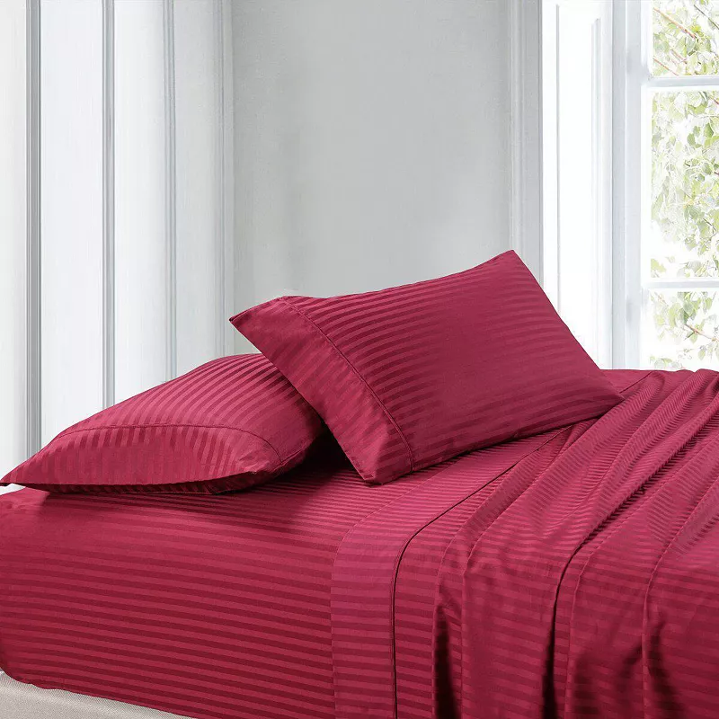 100% Cotton Sheet Set Striped 300 Thread Count